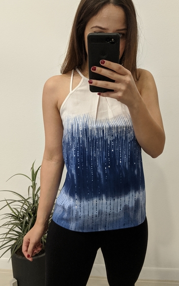 Like New H&M Halter Abstract Print Top Sz 2 - Picture 1 of 6